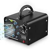 Generador de ozono Profesional 60000 MG/h, purificador de Aire Industrial para 300㎡, Máquina de Ozono con Temporizador Pantalla de Temperatura y Humedad, para Coche, Hogar, Oficina, Hoteles